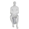 4 ft 7 in Sitting Male Mannequin Featured face head white -SFM8-WT