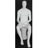 4 ft 7 in Sitting Male Mannequin Featured face head white -SFM8-WT