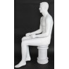 4 ft 7 in Sitting Male Mannequin Featured face head white -SFM8-WT