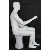 4 ft 7 in Sitting Male Mannequin Featured face head white -SFM8-WT