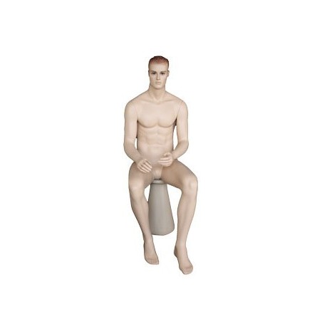 4 ft 7 in Sitting Male Mannequin Face Make up  -SFM8-FT