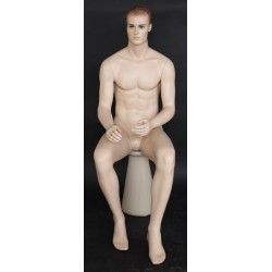 4 ft 7 in Sitting Male Mannequin Face Make up  -SFM8-FT