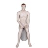 4 ft 8 in Sitting Male Mannequin Face Makeup Flesh Tone -SFM74-FT