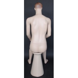 4 ft 8 in Sitting Male Mannequin Face Makeup Flesh Tone -SFM74-FT