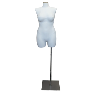 BF16-WM - Size 16/18 PLUS SIZE White Linen Female 3Q Dress form mannequin