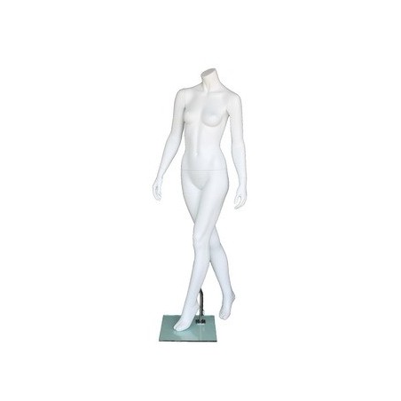 Walking Pose Headless Full Body Female Mannequin White STW113-WT