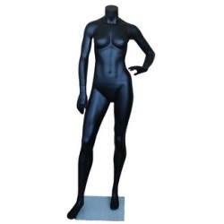 5 ft 5 in Matte Black Headless Full Body Female Mannequin STB-3FH-MB