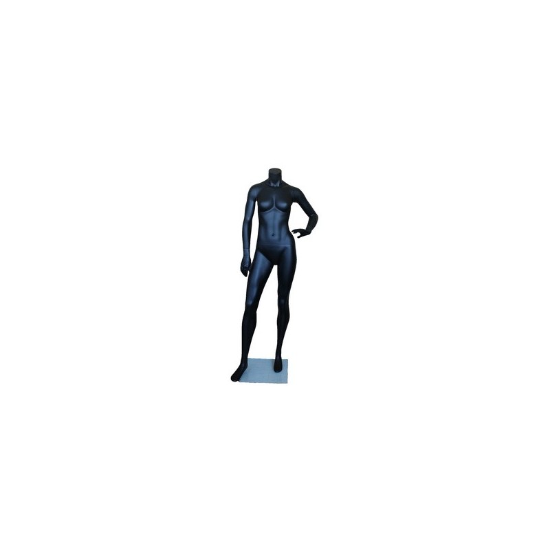 5 ft 5 in Matte Black Headless Full Body Female Mannequin STB-3FH-MB