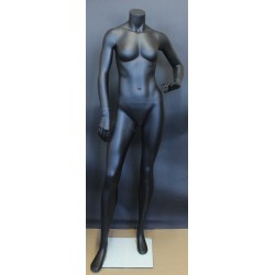 5 ft 5 in Matte Black Headless Full Body Female Mannequin STB-3FH-MB