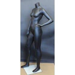 5 ft 5 in Matte Black Headless Full Body Female Mannequin STB-3FH-MB