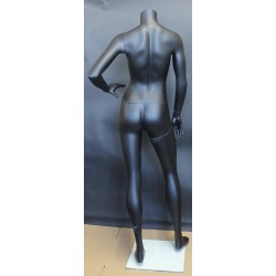 5 ft 5 in Matte Black Headless Full Body Female Mannequin STB-3FH-MB