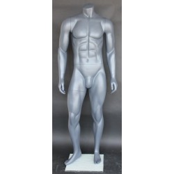 5 ft 4 in Headless Full Body Male Mannequin Matte Grey STB-1MH