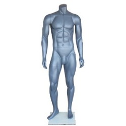 5 ft 4 in Headless Full Body Male Mannequin Matte Grey STB-1MH