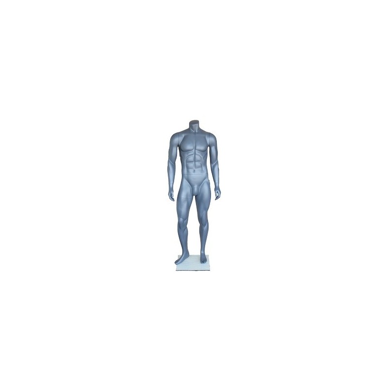 5 ft 4 in Headless Full Body Male Mannequin Matte Grey STB-1MH