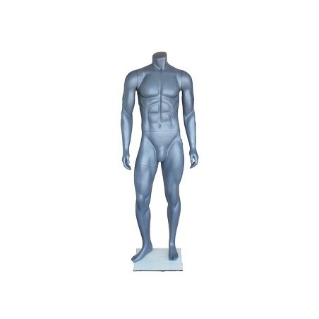 5 ft 4 in Headless Full Body Male Mannequin Matte Grey STB-1MH