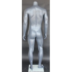 5 ft 4 in Headless Full Body Male Mannequin Matte Grey STB-1MH