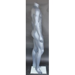 5 ft 4 in Headless Full Body Male Mannequin Matte Grey STB-1MH