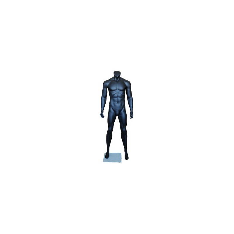 Matte Black Headless Full Body Male Mannequin  STB-2MH-MB