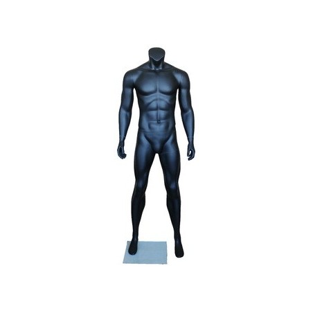 Matte Black Headless Full Body Male Mannequin  STB-2MH-MB