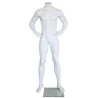 Full Body Headless Male Mannequin hand on waist Matte white STM011-WT