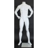 Full Body Headless Male Mannequin hand on waist Matte white STM011-WT