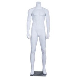 5 ft 9 in Headless Full Body Male Mannequin Athletic white STM051-WT