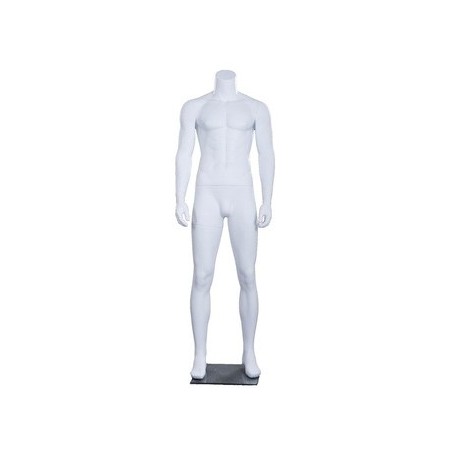 5 ft 9 in Headless Full Body Male Mannequin Athletic white STM051-WT