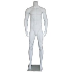 5 ft 11 in Headless Full Body Male Mannequin Matte white STM052-WT