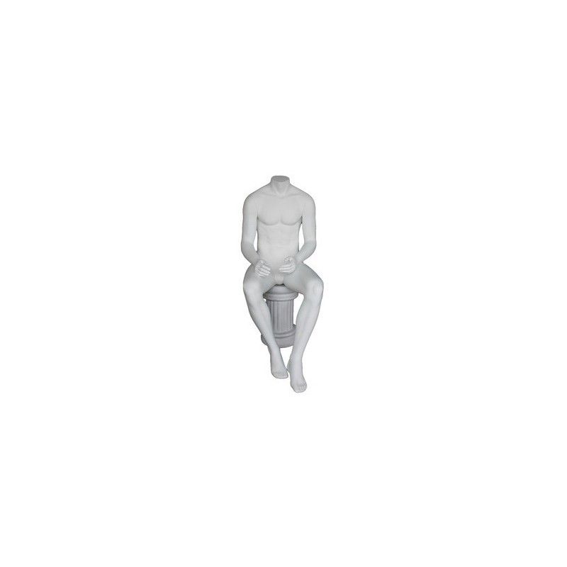 4 ft 7 in Headless Sitting Male Mannequin Matte white STM050-WT