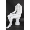 4 ft 7 in Headless Sitting Male Mannequin Matte white STM050-WT