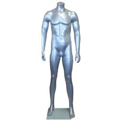 5 ft 8 in Headless Full Body Male Mannequin Matte Silver STM001-ST