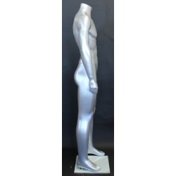 5 ft 8 in Headless Full Body Male Mannequin Matte Silver STM001-ST