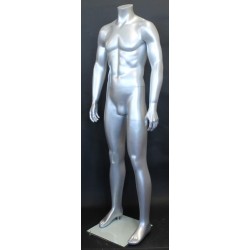 5 ft 8 in Headless Full Body Male Mannequin Matte Silver STM001-ST