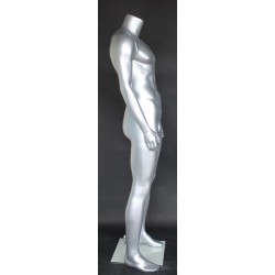 5 ft 9 in Headless Full Body Male Mannequin Matte Silver STM051-ST