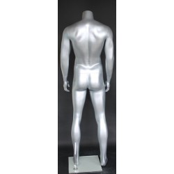 5 ft 9 in Headless Full Body Male Mannequin Matte Silver STM051-ST