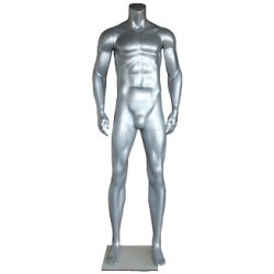 5 ft 11 in Headless Full Body Male Mannequin Matte Silver STM052-ST