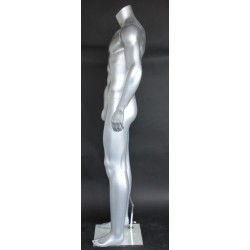 5 ft 11 in Headless Full Body Male Mannequin Matte Silver STM052-ST