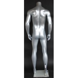 5 ft 11 in Headless Full Body Male Mannequin Matte Silver STM052-ST