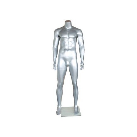 5 ft 9 in Headless Full Body Male Mannequin Matte Silver STM051-ST