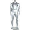 5 ft 9 in Headless Full Body Male Mannequin Matte Silver STM051-ST