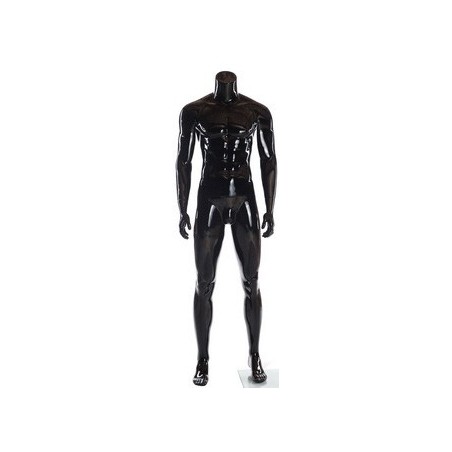 Glossy Black 5 ft 9 in Headless Full Body Male Mannequin STM051-HB