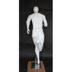 5 ft 11 in Egg head Matte white finish Running Male Mannequin