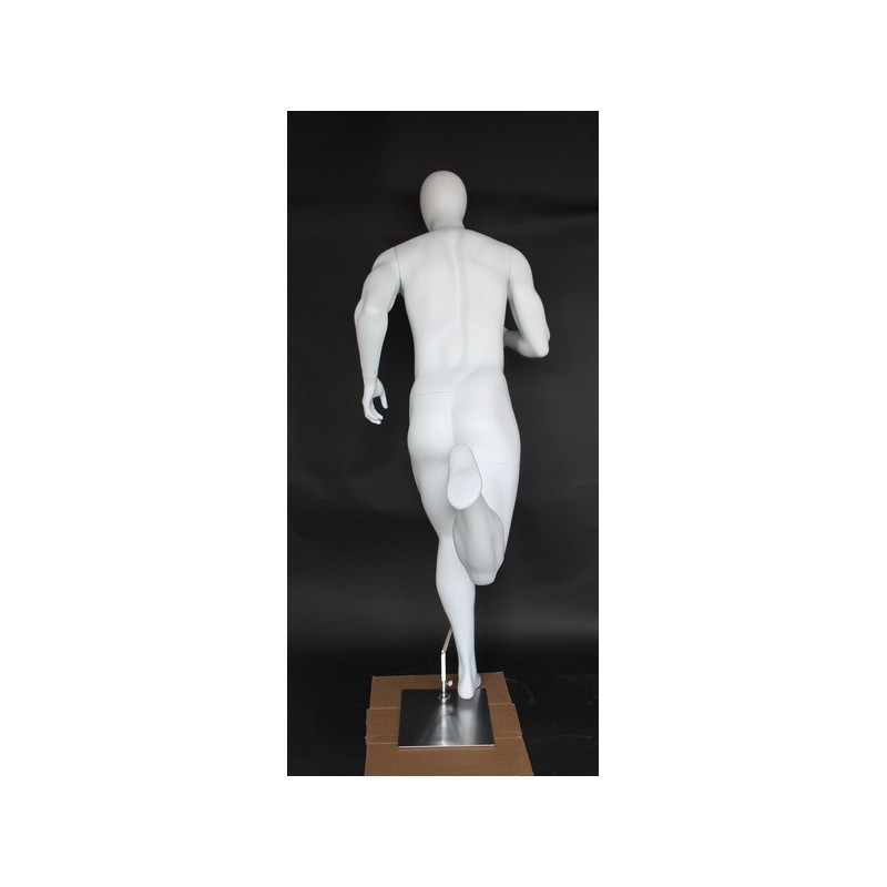 5 ft 11 in Egg head Matte white finish Running Male Mannequin