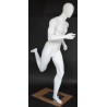 5 ft 11 in Egg head Matte white finish Running Male Mannequin