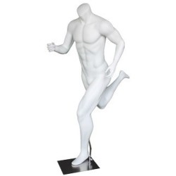 5 ft 7 in Matte white finish Headless Running Male Mannequin