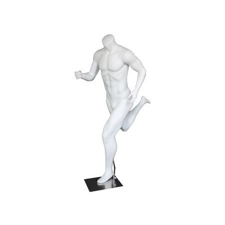 5 ft 7 in Matte white finish Headless Running Male Mannequin