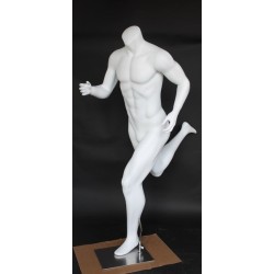 5 ft 7 in Matte white finish Headless Running Male Mannequin