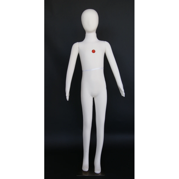 12-13 years cream jersey covered Egg head Full body Child Mannequin CJ12