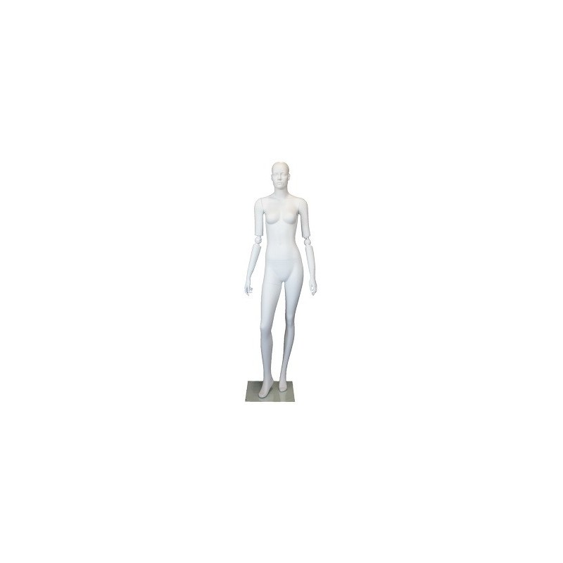 Female Mannequin with Bendable Arms Matte White - SFW39-WT