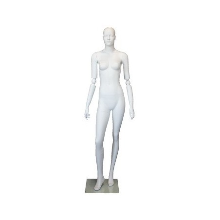 Female Mannequin with Bendable Arms Matte White - SFW39-WT